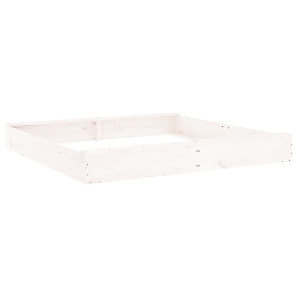VidaXL bac à sable avec bancs carré en bois de pin massif blanc
