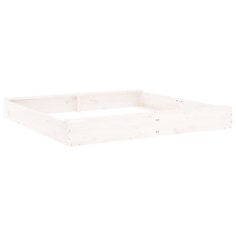 VidaXL bac à sable avec bancs carré en bois de pin massif blanc