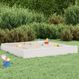 VidaXL bac à sable avec bancs carré en bois de pin massif blanc