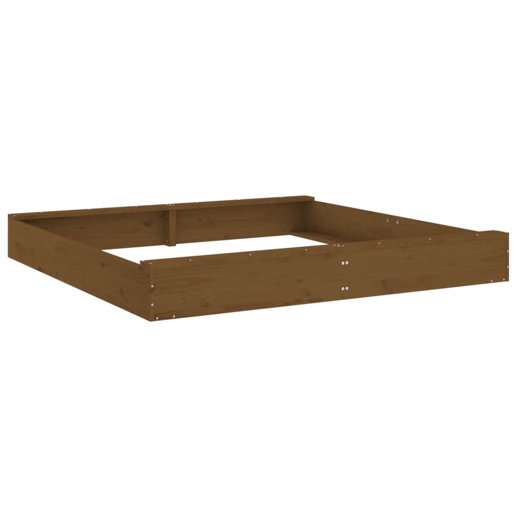 VidaXL bac à sable avec bancs carré en bois de pin massif marron miel