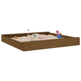 VidaXL bac à sable avec bancs carré en bois de pin massif marron miel