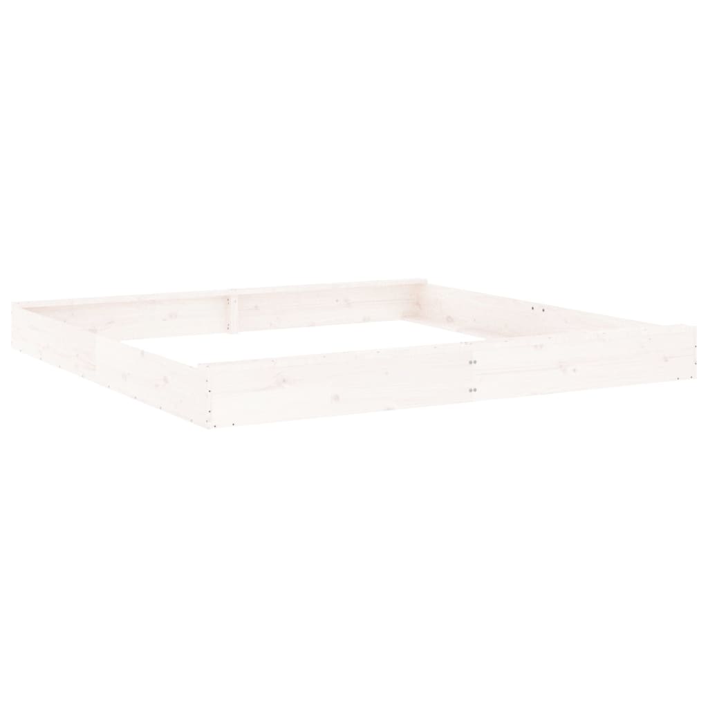 VidaXL bac à sable avec bancs carré en bois de pin massif blanc