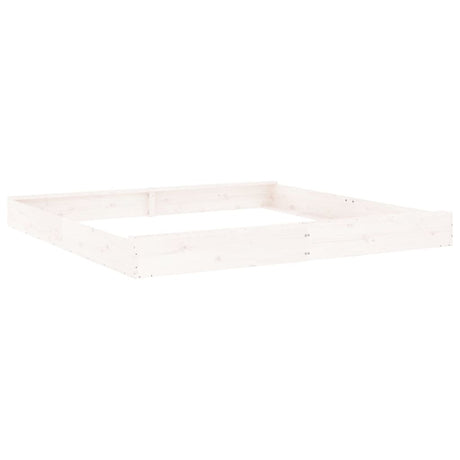 VidaXL bac à sable avec bancs carré en bois de pin massif blanc