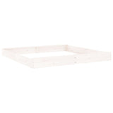 Vidaxl sandbox with benches square solid pine white