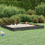 Vidaxl sandbox with benches square solid pine gray gray