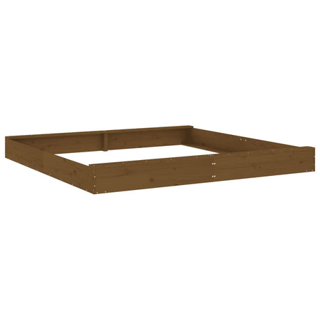 VidaXL bac à sable avec bancs carré en bois de pin massif marron miel