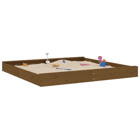 VidaXL bac à sable avec bancs carré en bois de pin massif marron miel