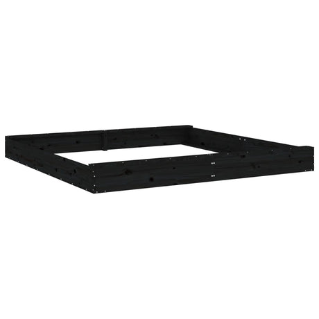 VidaXL bac à sable avec bancs carré en bois de pin massif noir