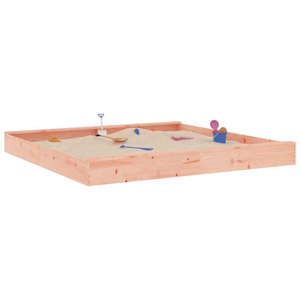 VidaXL sandpit with benches square solid douglashout