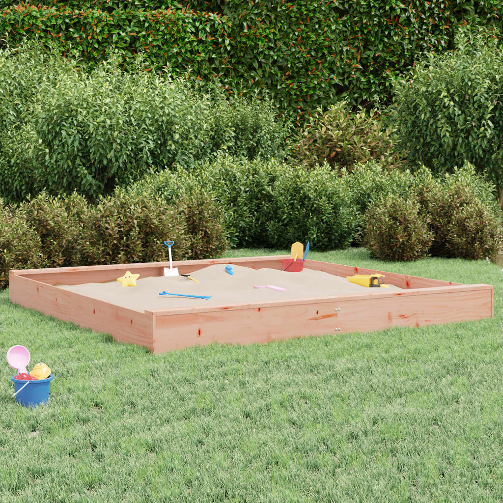 VidaXL sandpit with benches square solid douglashout