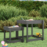 VidaXL tables de sable 2 pcs bois de pin massif gris