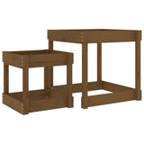 VidaXL tables de sable 2 pcs bois de pin massif marron miel