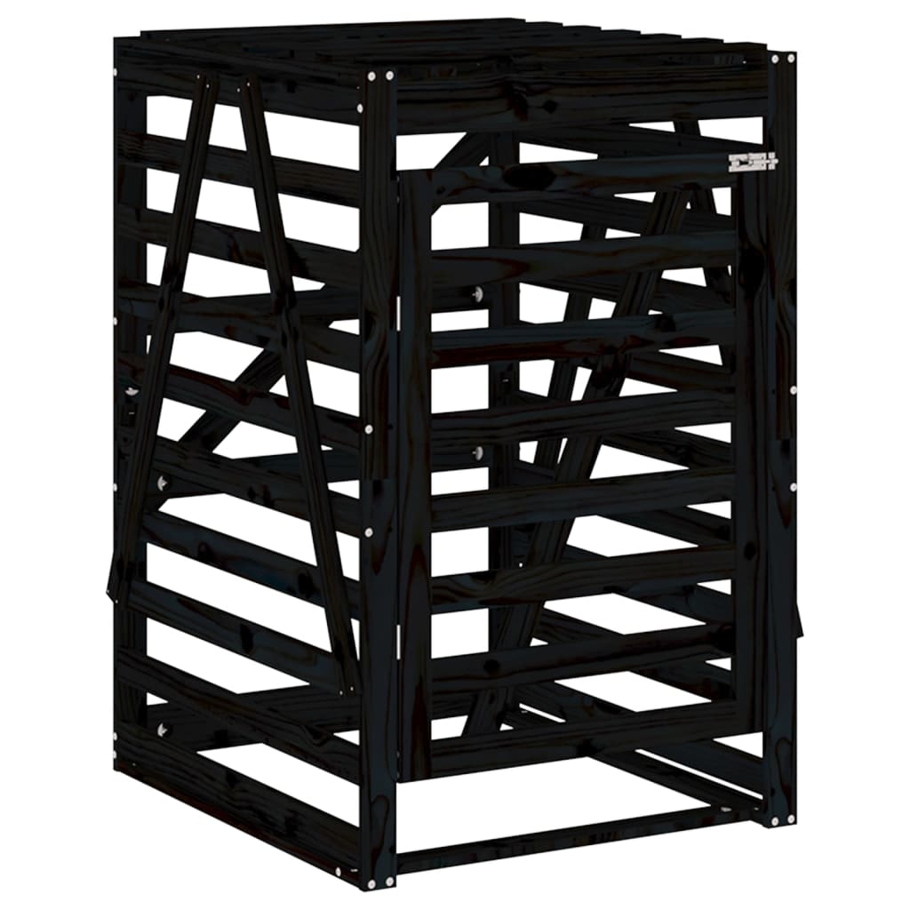 Vidaxx conteneur de rangement 84x90x128,5 cm bois de pin massif noir