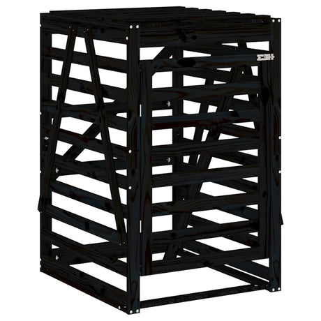 Vidaxx conteneur de rangement 84x90x128,5 cm bois de pin massif noir