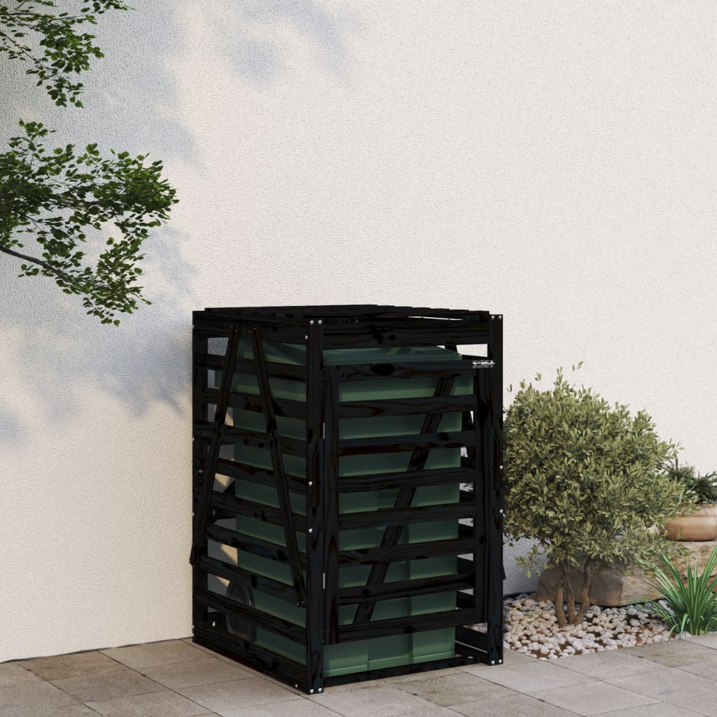 Vidaxx conteneur de rangement 84x90x128,5 cm bois de pin massif noir