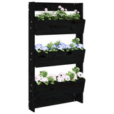 Vidaxx jardinière murale 3 couches 60x18,5x110 cm bois de pin noir