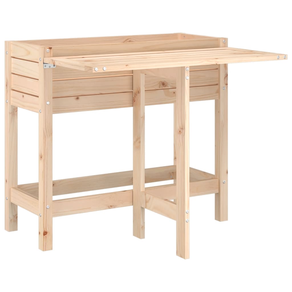 Jardinière Vidaxx avec plateau pliant en bois de pin massif