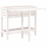 Vidaxx jardinière avec plateau pliant en bois de pin massif blanc