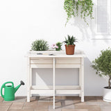 Vidaxx jardinière avec plateau pliant en bois de pin massif blanc