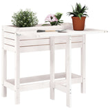 Vidaxx jardinière avec plateau pliant en bois de pin massif blanc