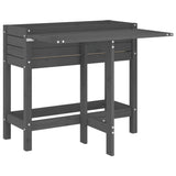 VidaXL jardinière avec plateau pliant, bois de pin massif, gris