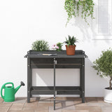 VidaXL jardinière avec plateau pliant, bois de pin massif, gris