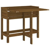VidaXL jardinière avec plateau de table pliant pin brun miel