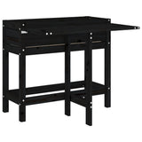 Vidaxx jardinière avec plateau pliant en bois de pin massif noir