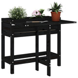 Vidaxx jardinière avec plateau pliant en bois de pin massif noir