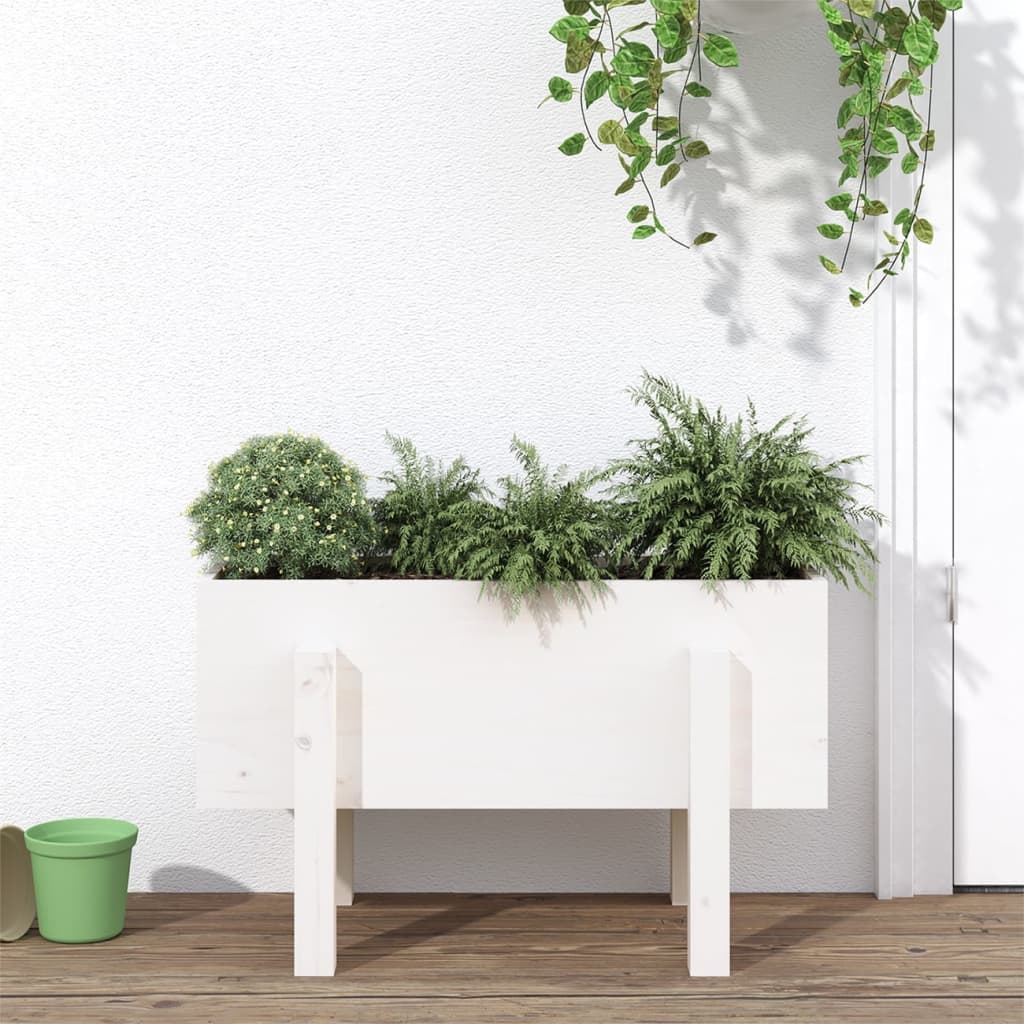 Vidaxx jardinière 62x30x38 cm bois de pin massif blanc