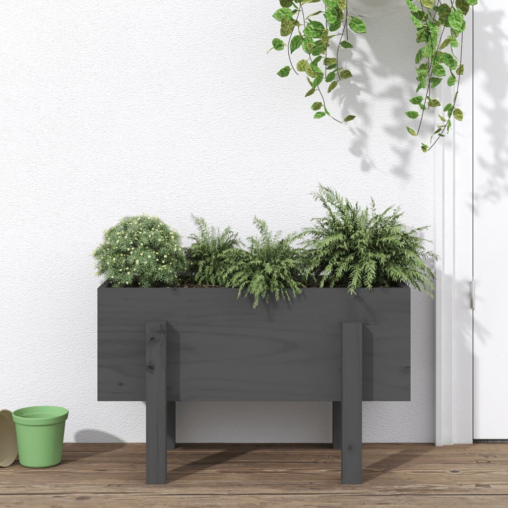 Vidaxx jardinière 62x30x38 cm bois de pin massif gris