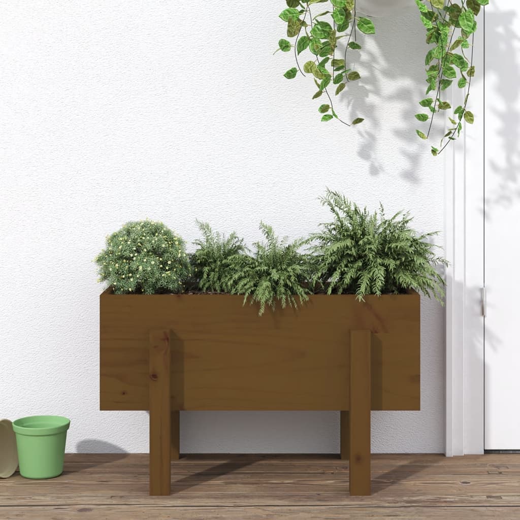 Vidaxx jardinière 62x30x38 cm bois de pin massif marron miel