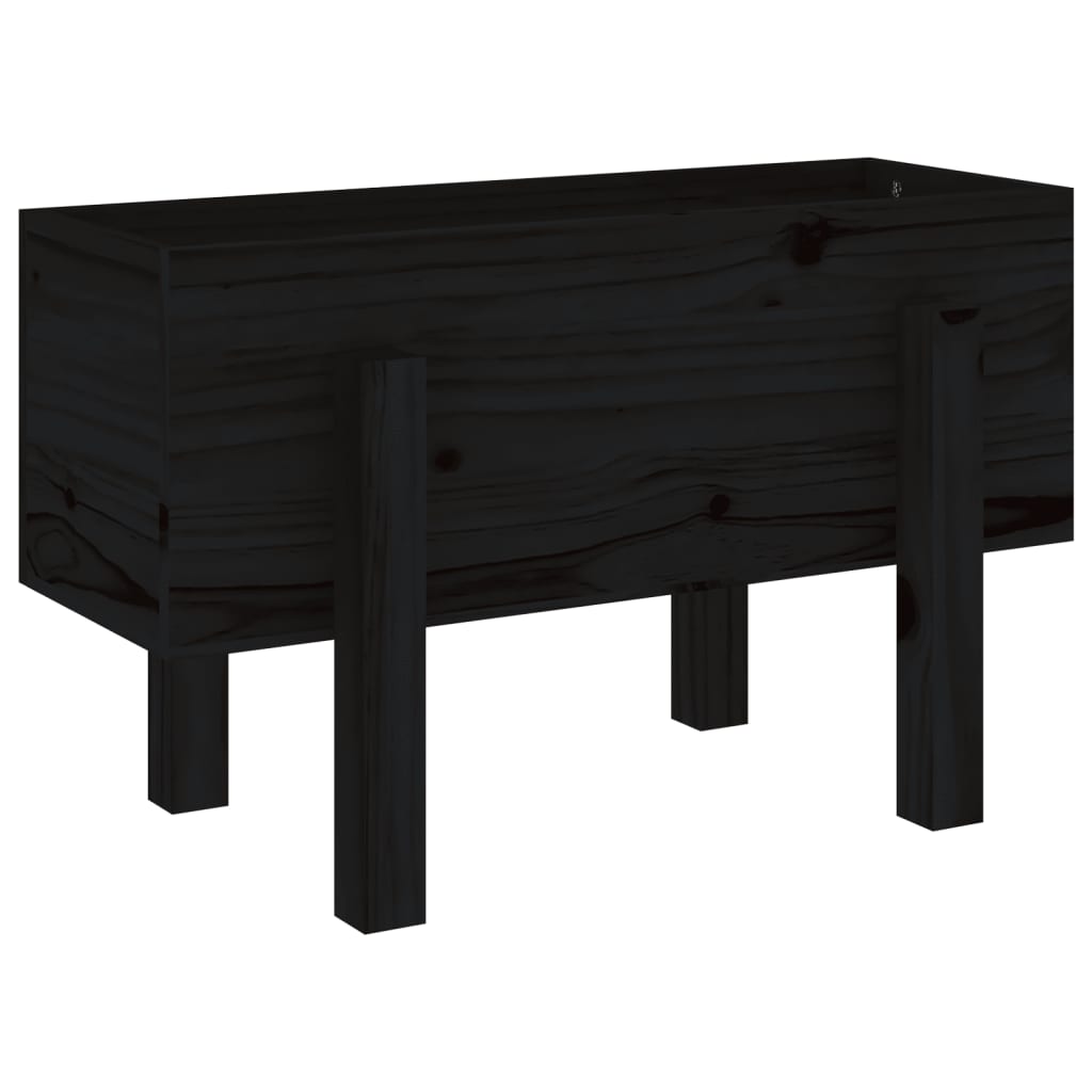 Vidaxx jardinière 62x30x38 cm bois de pin massif noir