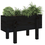 Vidaxx jardinière 62x30x38 cm bois de pin massif noir