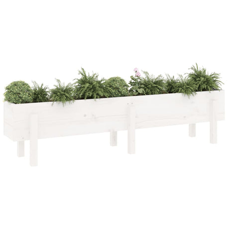 Vidaxx jardinière surélevée 160x30x38 cm bois de pin massif blanc
