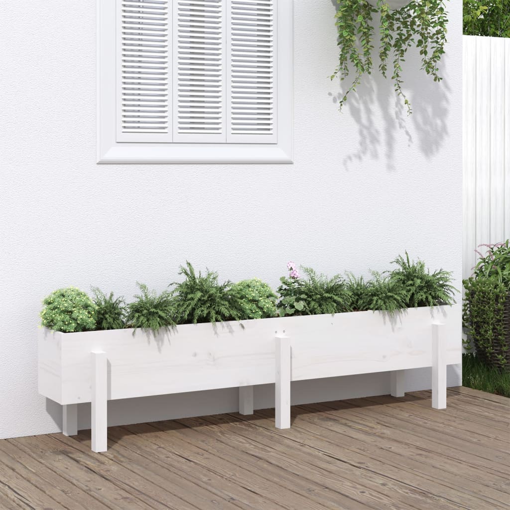 Vidaxx jardinière surélevée 160x30x38 cm bois de pin massif blanc