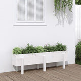 Vidaxx jardinière surélevée 121x30x38 cm bois de pin massif blanc