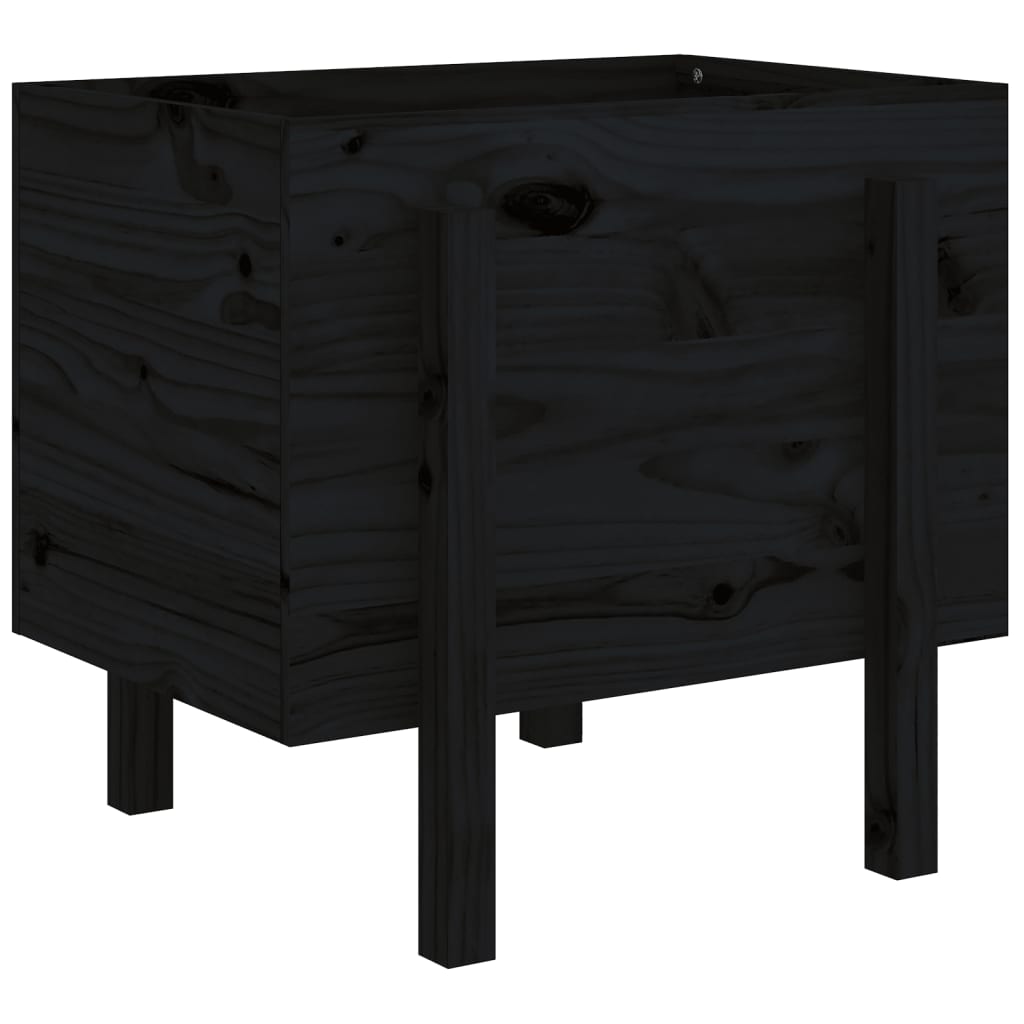 Vidaxx jardinière 62x50x57 cm bois de pin massif noir