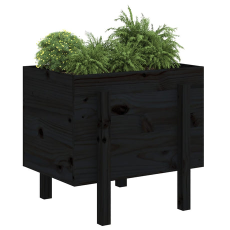 Vidaxx jardinière 62x50x57 cm bois de pin massif noir