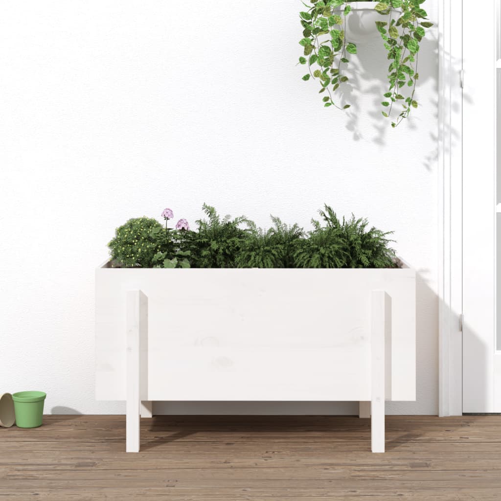 Vidaxx jardinière surélevée 101x50x57 cm bois de pin massif blanc