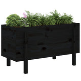 Vidaxx jardinière surélevée 101x50x57 cm bois de pin massif noir