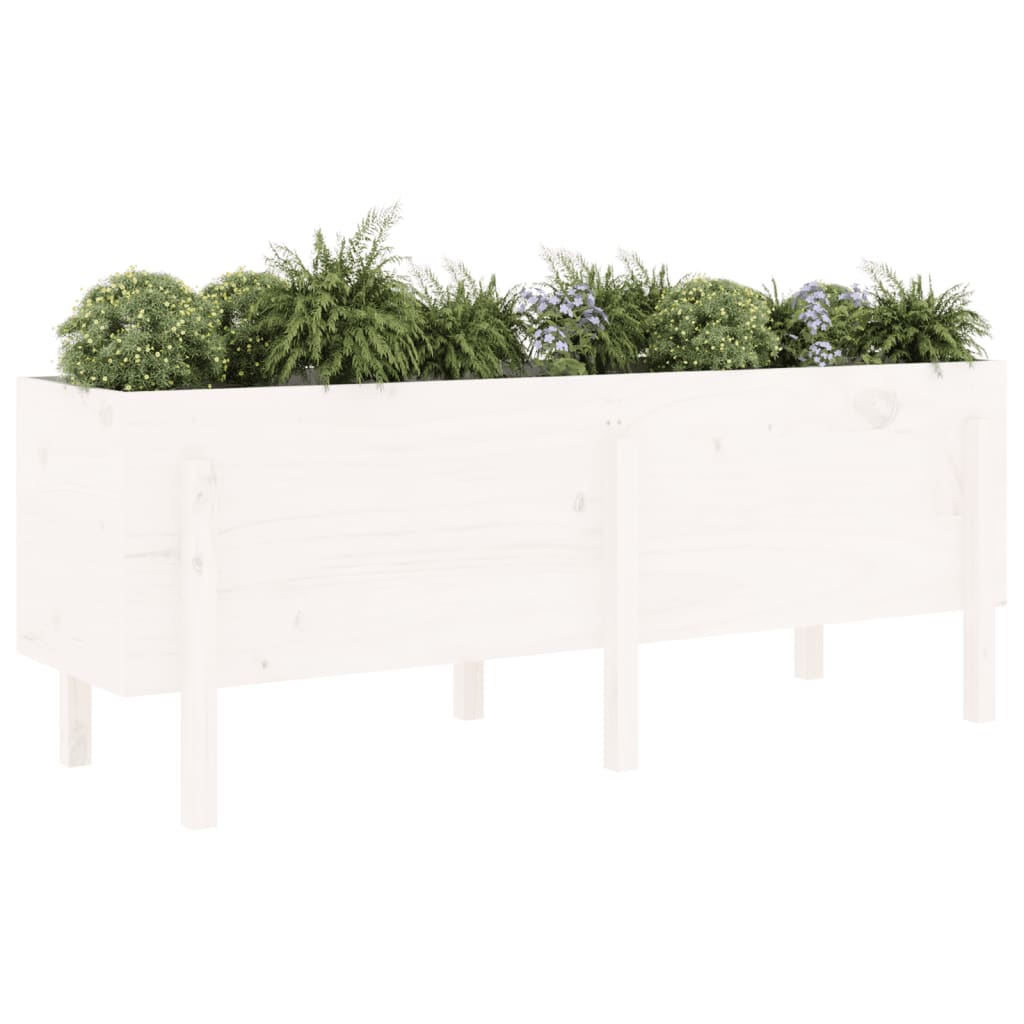 Vidaxx jardinière surélevée 160x50x57 cm bois de pin massif blanc
