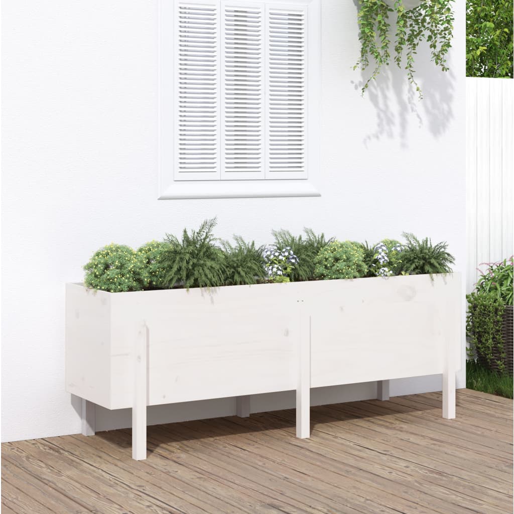 Vidaxx jardinière surélevée 160x50x57 cm bois de pin massif blanc