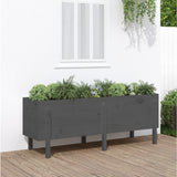Vidaxx jardinière surélevée 160x50x57 cm bois de pin massif gris
