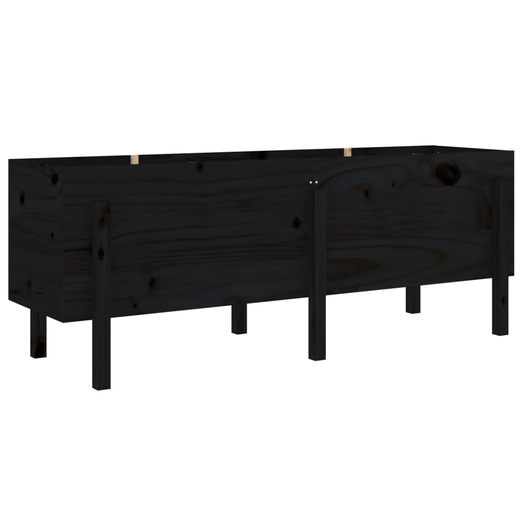 Vidaxx jardinière surélevée 160x50x57 cm bois de pin massif noir