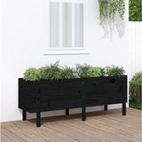 Vidaxx jardinière surélevée 160x50x57 cm bois de pin massif noir