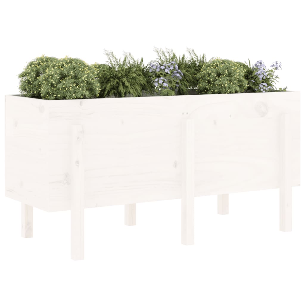 Vidaxx jardinière surélevée 121x50x57 cm bois de pin massif blanc