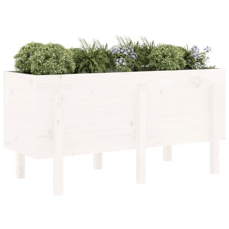 Vidaxx jardinière surélevée 121x50x57 cm bois de pin massif blanc