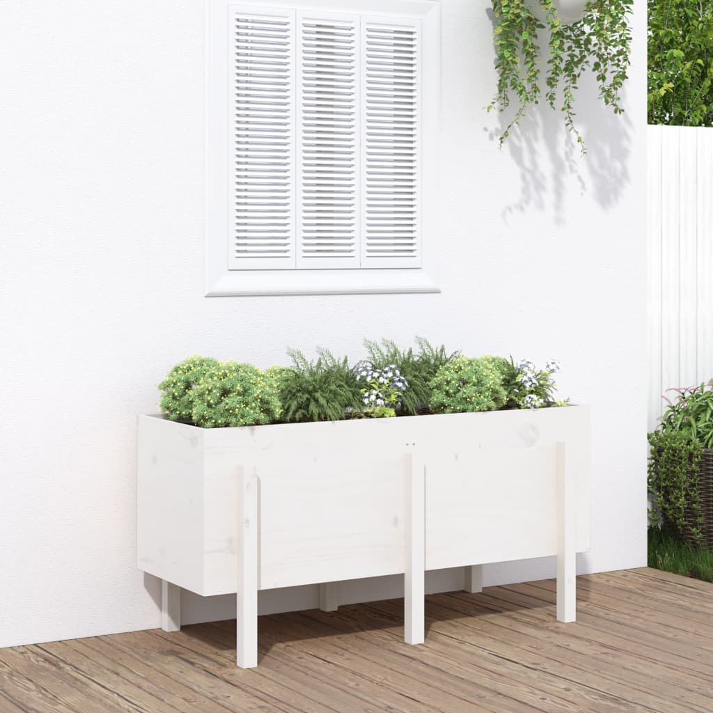 Vidaxx jardinière surélevée 121x50x57 cm bois de pin massif blanc