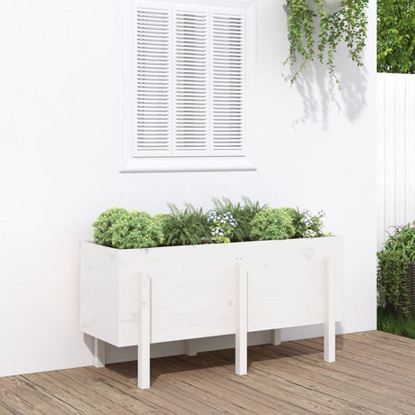 Vidaxx jardinière surélevée 121x50x57 cm bois de pin massif blanc